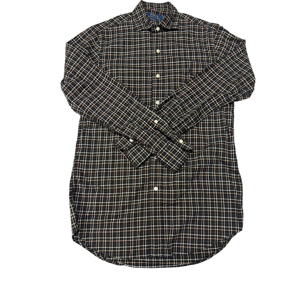 Polo Ralph Lauren Sz S Black boys Long Sleeved Button Down Classic Shirt Preppy
